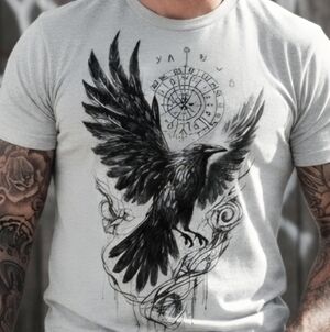 Unisex Norse Raven Vegvisir Shirt • Viking Rune Tee • Nordic Mythology Graphic •